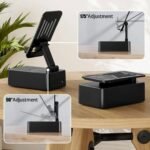 1 Piece Multifunctional Stand Speaker-024 | 3-in-1 Bluetooth Speaker & Phone Holder | 5W Speaker | 5000mAh Power Bank | Foldable Adjustable Stand | Matte Black | MNK SHOP - Image 8