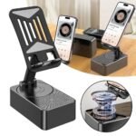 1 Piece Multifunctional Stand Speaker-024 | 3-in-1 Bluetooth Speaker & Phone Holder | 5W Speaker | 5000mAh Power Bank | Foldable Adjustable Stand | Matte Black | MNK SHOP - Image 6