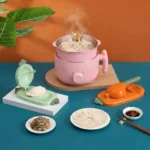 02 COMBO: K&S KS-00105E 1.8L Multi Purpose Electric Cooker + 2-in-1 Dumpling Momo Pitha Maker | ১.৮ লিটার Mini Electric Rice Cooker, Frying Pan, Hot Pot & Steamer + ডাম্পলিং মোমো পিঠা মেকার | MNK SHOP