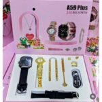 A59 Plus Ladies Smartwatch & Luxury Jewelry 6-in-1 Gift Set | 2.02" HD Display | Bluetooth Calling | Premium Women’s Fashion Combo | MNK SHOP