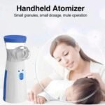 1 Piece JSL-W302 Portable Mesh Nebulizer | Mini Handheld Ultrasonic Nebulizer | USB + 2×AA Battery | Adult & Child Masks | Silent Mist | Auto Shut-Off | Blue & White | MNK SHOP - Image 3