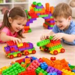 06 COMBO: 6-in-1 Kids Educational & Activity Toy Combo Pack | Electronic Intelligence Sound Book, Magic Slate, Tic-Tac-Toe, 3×3 Speed Cube, Building Blocks & Musical Fishing Game | MNK SHOP - Image 4