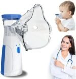 1 Piece JSL-W302 Portable Mesh Nebulizer | Mini Handheld Ultrasonic Nebulizer | USB + 2×AA Battery | Adult & Child Masks | Silent Mist | Auto Shut-Off | Blue & White | MNK SHOP - Image 8