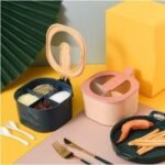 4 Grid Multi-Grid Spice Organizer Box | 4 Compartments Masala Box | Food-Grade PP/ABS | 4 Spoons Included | Dust-Proof Lid | Dark Green | MNK SHOP - Image 3