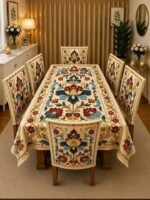 Printed Velvet Table Cloth & Chairs, প্রিন্টেড ভেলভেট টেবিল ক্লথ | MNK SHOP - Image 2