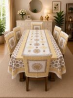 Printed Velvet Table Cloth & Chairs, প্রিন্টেড ভেলভেট টেবিল ক্লথ | MNK SHOP - Image 5