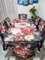 Printed Velvet Table Cloth & Chairs, প্রিন্টেড ভেলভেট টেবিল ক্লথ | MNK SHOP - Image 7