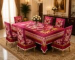 Opulent 3D Dining Table Cover, অপুলেন্ট থ্রি-ডি ডাইনিং টেবিল কাভার ও কুচি সেট | MNK SHOP
