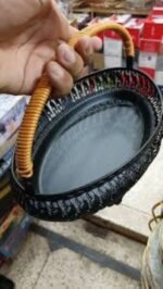 Decorative Paan Dala Serving Tray | Oval Plastic Pan Tray with Handle | পান সাজানো ও পরিবেশনের ডেকোরেটিভ ডালা | MNK SHOP - Image 5
