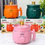 1 Piece K&S KS-00105E Multi Purpose Cooker | 1.8L Mini Electric Rice Cooker, Frying Pan, Hot Pot & Steamer | 18cm Marble Non-Stick Pot | Low/High Power & Keep Warm | MNK SHOP - Image 6
