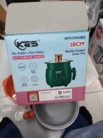 1 Piece K&S KS-00105E Multi Purpose Cooker | 1.8L Mini Electric Rice Cooker, Frying Pan, Hot Pot & Steamer | 18cm Marble Non-Stick Pot | Low/High Power & Keep Warm | MNK SHOP - Image 3
