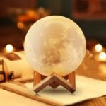 3D Printed Moon Lamp Night Light | Realistic Moon Texture with Interlocking Wooden Stand | MNK SHOP - Image 5