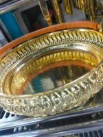 Luxury Golden German Silver Pandan Tray | Gold Plated Decorative Gift Basket with Handle | Wedding Dala & Pan Dan Decor | MNK SHOP - Image 3