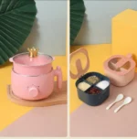 02 COMBO: K&S KS-00105E 1.8L Multi Purpose Electric Cooker + 4 Grid Multi-Grid Spice Organizer Box | ১.৮ লিটার Mini Rice Cooker, Frying Pan, Hot Pot & Steamer + ৪ ঘরের মসলা অর্গানাইজার বক্স | MNK SHOP