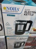 NOHA NH-EK315 B Glass Electric Kettle 1.8L | 1500W Double Layer Cordless Kettle with Auto Power Off & 360° Rotation | MNK SHOP