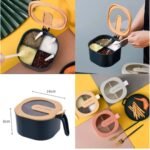 4 Grid Multi-Grid Spice Organizer Box | 4 Compartments Masala Box | Food-Grade PP/ABS | 4 Spoons Included | Dust-Proof Lid | Dark Green | MNK SHOP - Image 8