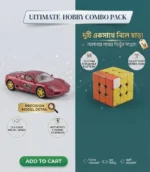 FREE WHEEL 1807B Remote Control Toy Car & 3×3 Speed Cube Rubik's Puzzle Combo Set | 1:24 Scale 27MHz RC Car & Stickerless Anti-Pop Smooth Turning Cube | Kids Fun & Brain Game | MNK SHOP