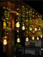 Artificial Money Plant Wish Ball LED String Lights | Decorative Curtain Fairy Lights | MNK SHOP - Image 4