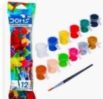DOMS Tempera Colours 12 Shades Set | সিলভার ও গোল্ডসহ প্রিমিয়াম পোস্টার কালার | MNK SHOP