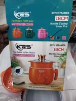 1 Piece K&S KS-00105E Multi Purpose Cooker | 1.8L Mini Electric Rice Cooker, Frying Pan, Hot Pot & Steamer | 18cm Marble Non-Stick Pot | Low/High Power & Keep Warm | MNK SHOP - Image 2