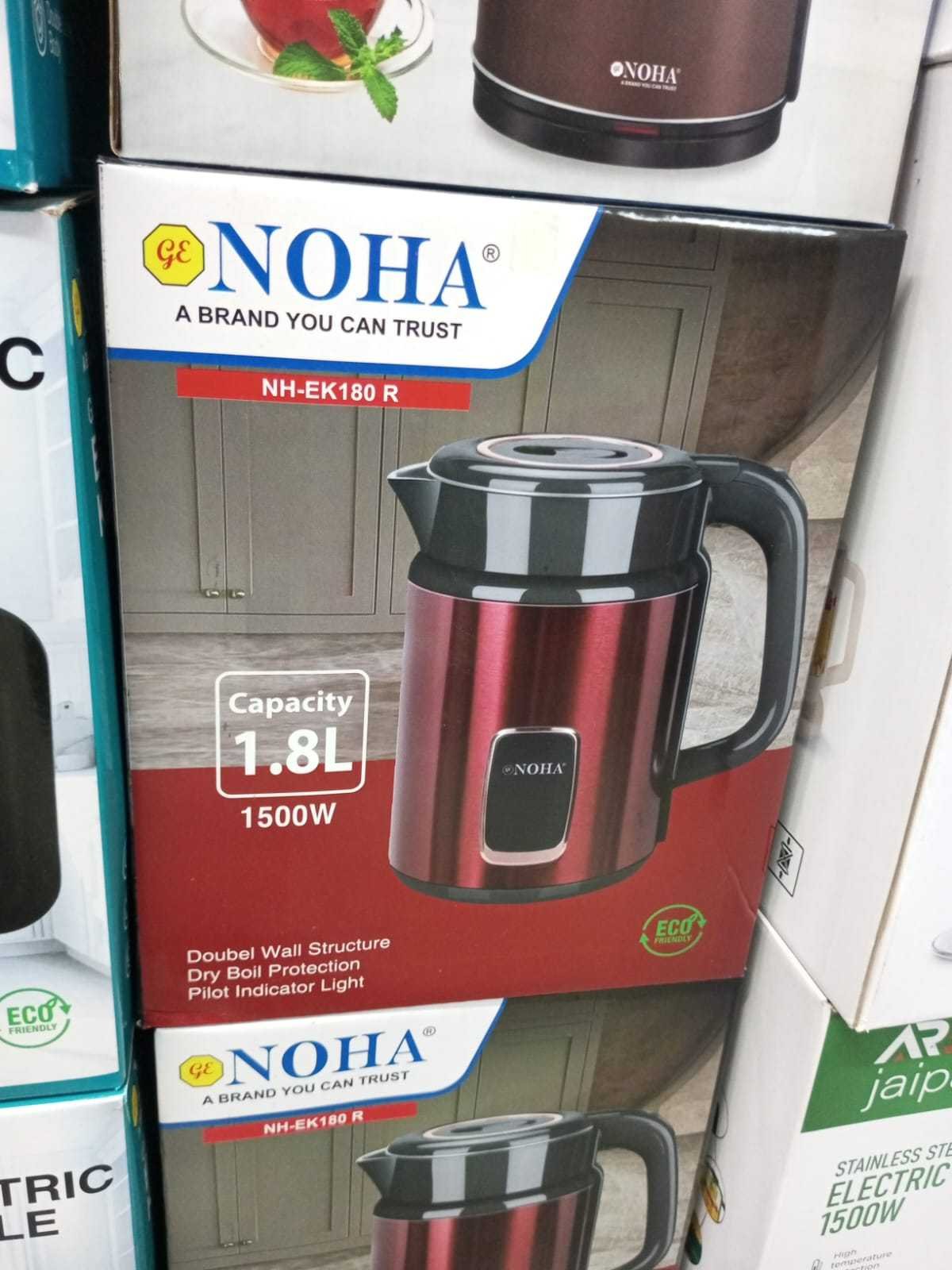 f241cb1c76d1f8d660bc1d7922845441_2200x2200q80 NOHA NH-EK180 R Electric Kettle 1.8L | 1500W Double Wall Kettle with Dry Boil Protection & Pilot Indicator Light | MNK SHOP - Image 1