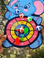 Kids Elephant Dart Board Game | Cartoon Elephant Target Board with Sticky Balls & Darts | Indoor Fun Skill Game for Kids | MNK SHOP