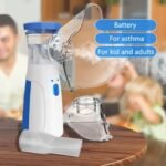 1 Piece JSL-W302 Portable Mesh Nebulizer | Mini Handheld Ultrasonic Nebulizer | USB + 2×AA Battery | Adult & Child Masks | Silent Mist | Auto Shut-Off | Blue & White | MNK SHOP - Image 7