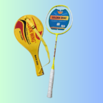 Golden Wing Max 888 Single Badminton Racket - Glossy Neon Yellow Body, White Nylon String, White Ribbed Cushion Grip, Full Zipper Cover Bag with Travel Strap | গোল্ডেন উইং ম্যাক্স ৮৮৮ ব্যাডমিন্টন র‍্যাকেট সিঙ্গেল এলিট প্যাক | MNK SHOP - Image 2