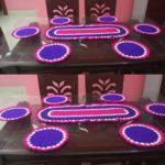 7 Pieces Navy Blue, Pink & White Crochet Table Mat Set with 26 Inch Table Runner | Handmade Dining Placemat | MNK Shop - Image 5