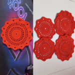 6 Pieces Full Red Crochet Table Mat Set 7 Inch & 9.5 Inch Handmade Dining Placemat | MNK Shop - Image 6