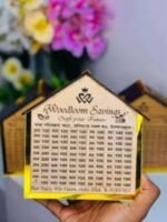 30,000 Taka House Shaped Money Saving Box | 6×6×3 Inch Wooden Piggy Bank with Bottom Access Panel | Savings Challenge Box | MNK SHOP - Image 2
