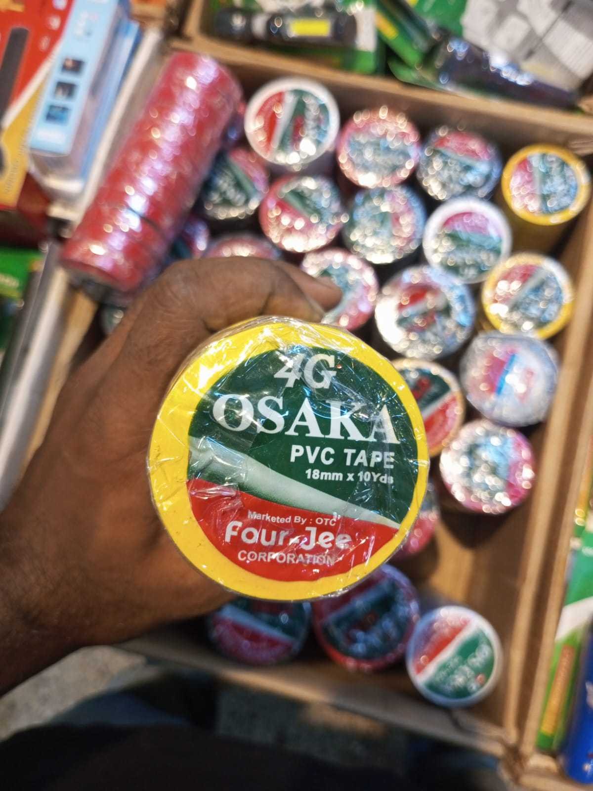 2fd08818e74ec3511051956fa92cf25a_2200x2200q80 OSAKA 4G PVC Electrical Insulation Tape 12 pieces | 18mm × 10 Yards | Electrical Wiring & Cricket Ball Tape | MNK SHOP - Image 1