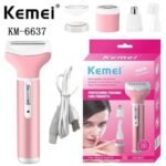 Kemei KM-6637 4-in-1 Rechargeable Lady Shaver | Women's Multi-Functional Grooming Kit