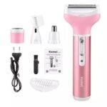 Kemei KM-6637 4-in-1 Rechargeable Lady Shaver | Women's Multi-Functional Grooming Kit - Image 3
