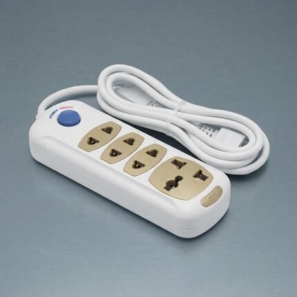 4 Port Power Touch Mixed Socket Multi-Plug | 3× 2-Pin Socket + 1× Universal Socket with Main Switch | MNK SHOP