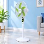 1 Piece Orange KN Defender KN-2938HRS Rechargeable Hi-Speed Fan | 12V 4.5Ah Battery with Remote & Night Light | MNK SHOP