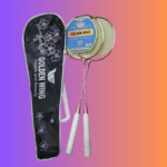 Golden Wing 206 Flower Edition Badminton Racket Pair Set (2 Pcs) - Metallic Rose Gold Pink, Health and Beauty Series, Zipper Cover Bag | গোল্ডেন উইং ২০৬ ফ্লাওয়ার এডিশন ব্যাডমিন্টন র‍্যাকেট জোড়া সেট | MNK SHOP - Image 4