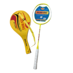 Golden Wing Max 888 Single Badminton Racket - Glossy Neon Yellow Body, White Nylon String, White Ribbed Cushion Grip, Full Zipper Cover Bag with Travel Strap | গোল্ডেন উইং ম্যাক্স ৮৮৮ ব্যাডমিন্টন র‍্যাকেট সিঙ্গেল এলিট প্যাক | MNK SHOP - Image 4