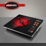 1 Piece Usha Max Infrared Cooker | Black Crystal Glass with Side Carrying Handles & Digital Display | MNK SHOP - Image 2