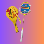 Golden Wing Max 888 Single Badminton Racket - Glossy Neon Yellow Body, White Nylon String, White Ribbed Cushion Grip, Full Zipper Cover Bag with Travel Strap | গোল্ডেন উইং ম্যাক্স ৮৮৮ ব্যাডমিন্টন র‍্যাকেট সিঙ্গেল এলিট প্যাক | MNK SHOP