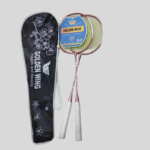 Golden Wing 206 Flower Edition Badminton Racket Pair Set (2 Pcs) - Metallic Rose Gold Pink, Health and Beauty Series, Zipper Cover Bag | গোল্ডেন উইং ২০৬ ফ্লাওয়ার এডিশন ব্যাডমিন্টন র‍্যাকেট জোড়া সেট | MNK SHOP - Image 2