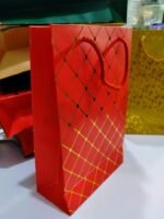 7×7.5 Inch Red Gift Bag | ৭×৭.৫ ইঞ্চি সিলভার ডিজাইন প্রিন্টেড গিফট ব্যাগ | MNK SHOP - Image 3