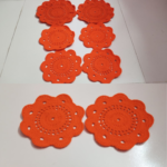 6 Pieces Full Red Crochet Table Mat Set 7 Inch & 9.5 Inch Handmade Dining Placemat | MNK Shop - Image 3