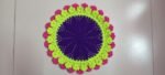 1 Piece 10 Inch Pink, Yellow & Navy Blue Handmade Cotton Crochet Table Mat | Round Dining Placemat | MNK Shop - Image 6