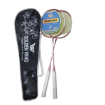 Golden Wing 206 Flower Edition Badminton Racket Pair Set (2 Pcs) - Metallic Rose Gold Pink, Health and Beauty Series, Zipper Cover Bag | গোল্ডেন উইং ২০৬ ফ্লাওয়ার এডিশন ব্যাডমিন্টন র‍্যাকেট জোড়া সেট | MNK SHOP