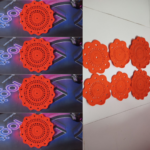6 Pieces Full Red Crochet Table Mat Set 7 Inch & 9.5 Inch Handmade Dining Placemat | MNK Shop - Image 7