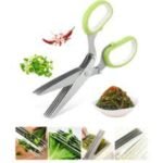 Multi-Blade Kitchen Herb Scissors | 5 Stainless Steel Blades with Cleaning Comb | Vegetable & Herb Chopper | MNK SHOP - Image 3