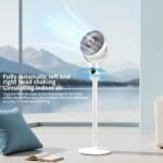 1 Piece Weidasi WD-289 Rechargeable Stand Fan | 6.5 Inch Air Circulator with Remote & 6 LED Light | MNK SHOP