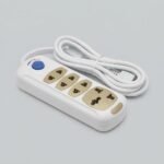 4 Port Power Touch Mixed Socket Multi-Plug | 3× 2-Pin Socket + 1× Universal Socket with Main Switch | MNK SHOP - Image 2