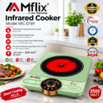 1 Piece Mflix MIC-DT69 2500W Infrared Cooker | 6mm Crystal Glass with Touch & Manual Knob Control | MNK SHOP - Image 2